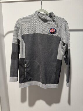 Levelwear Chicago Cubs Women's Quarter Zip Pullover Medium Gray